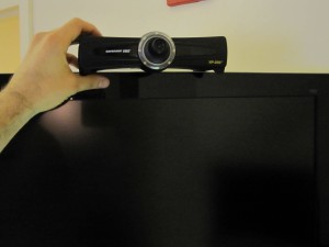 videophone on front top of TV without stand